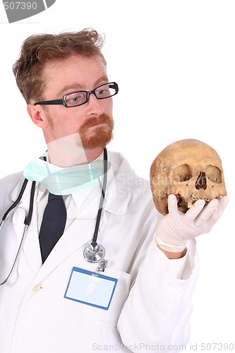 Image of doctor with skull