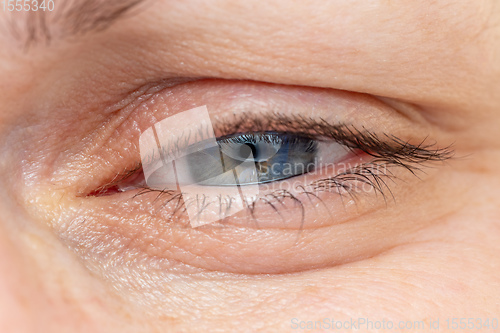 Image of Middle age woman eye macro