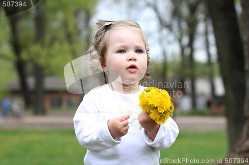 Image of pretty girl with flower