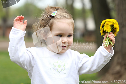 Image of pretty girl with flower