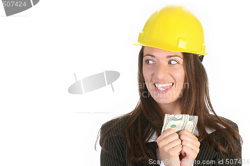 Image of businesswoman with earnings 