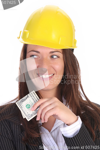 Image of businesswoman with earnings 