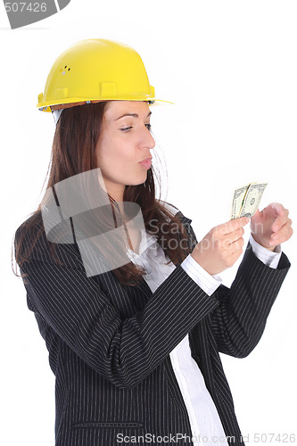 Image of businesswoman with earnings 