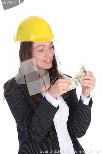 Image of businesswoman with earnings 