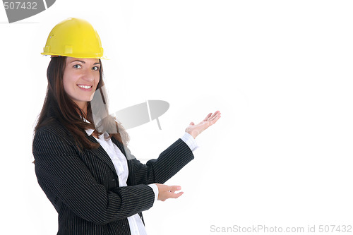 Image of businesswoman on white background