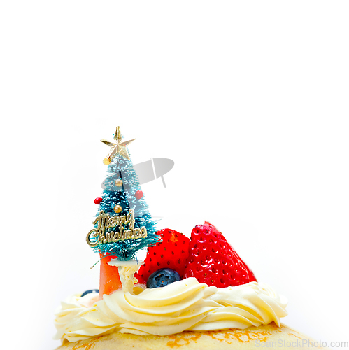 Image of christmas tree on crepe pancake cake