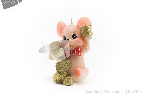 Image of Rose waxy mouse-candle