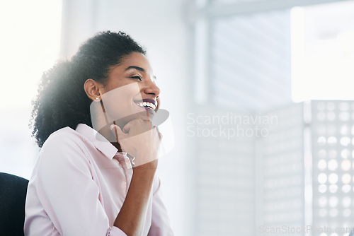 Image of Im going to take business further than its ever been. Shot of a young businesswoman working in an office.