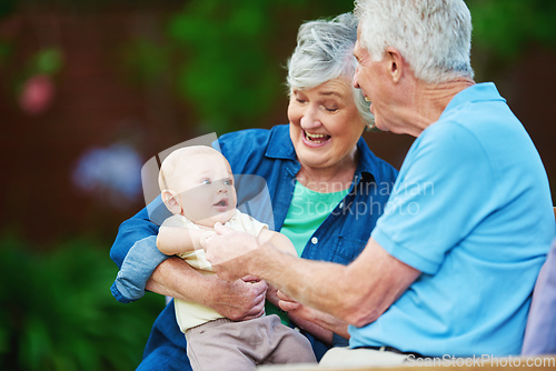 Image of Be the grandparent you want them to remember. Cropped shot of a senior couple spending time with their grandson.