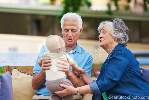 Image of Grandchildren complete lifes circle. Cropped shot of a senior couple spending time with their grandson.