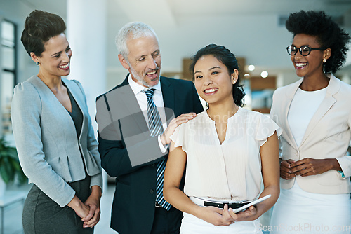 Image of I lead by example in all situations. Portrait of a group of businesspeople standing together.