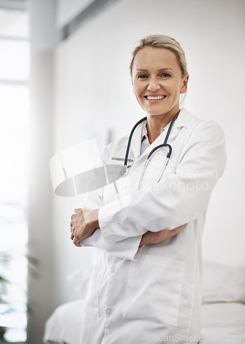 Image of Im confident youll b cured. Cropped portrait of a mature female doctor working in her office in the hospital.