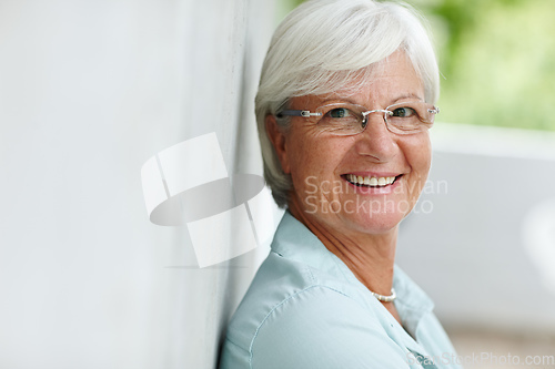 Image of Inhale confidence, exhale doubt. Portrait of a senior woman smiling at the camera.