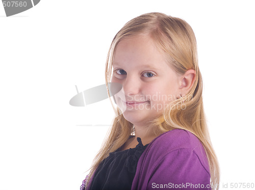 Image of Smiling Girl in Purple