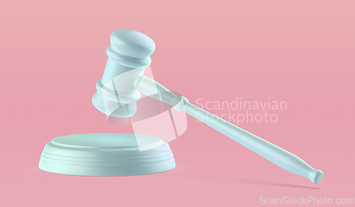 Image of Cartoon style gavel and sound block