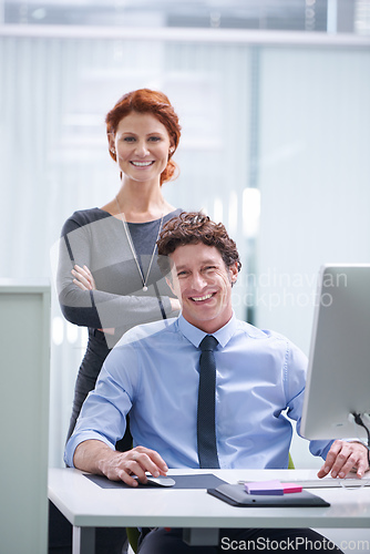 Image of Together theyre the best team. Portrait of young business professionals posing in an office.