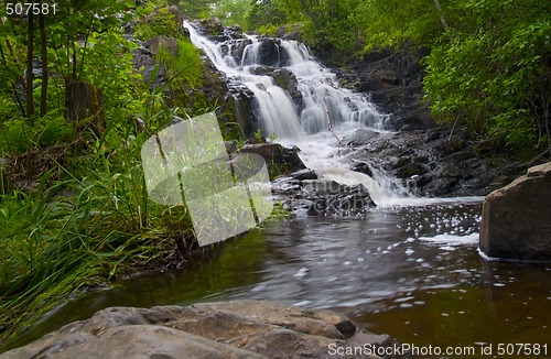 Image of Waterfall and pool in Spring Forest