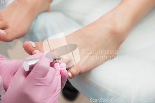 Image of Procedure of pedicure in beauty salon