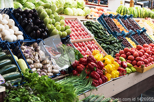 Image of Vegetable farmer market counter