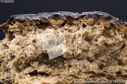 Image of black homemade rye flour bread