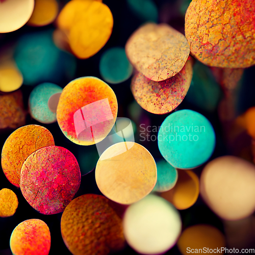 Image of Abstract colorful background surface. Fantastic foam with sphere