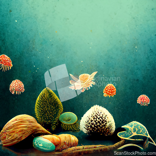 Image of Underwater background with various sea views. Underwater scene. 