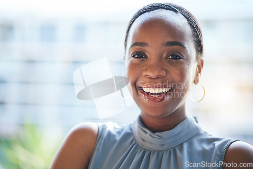 Image of Professional, portrait and black woman with business, bank consultant and girl with administration, finance and career. Face, accountant or corporate person with pride, success and financial advisor