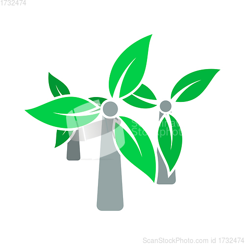 Image of Wind Mill With Leaves In Blades Icon