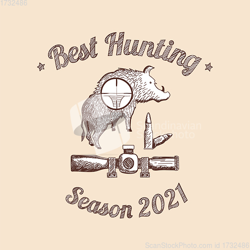 Image of Hunting Retro Sketch Design