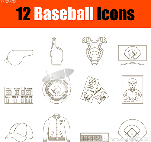 Image of Baseball Icon Set