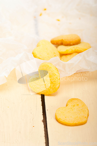 Image of heart shaped shortbread valentine cookies