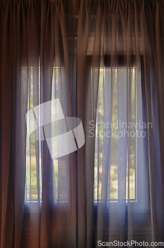 Image of closed window curtain