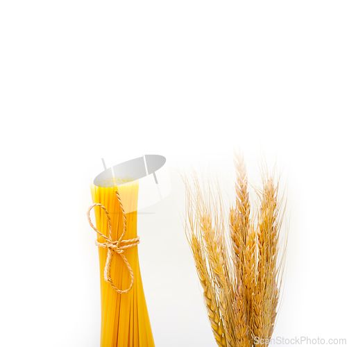 Image of organic Raw italian pasta and durum wheat