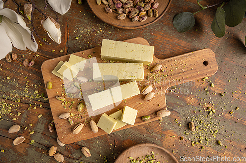 Image of White chocolate cubes