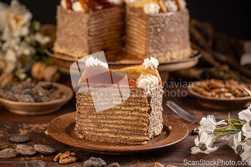 Image of Deliciouse cake with chocolate cream