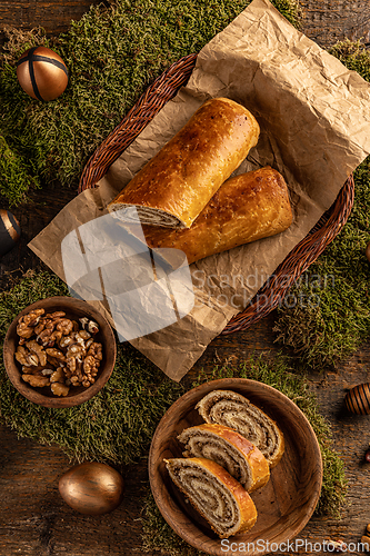 Image of Roll with walnuts.