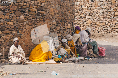 Image of Beggar woman on the street, Aksum, Ethiopia Africa