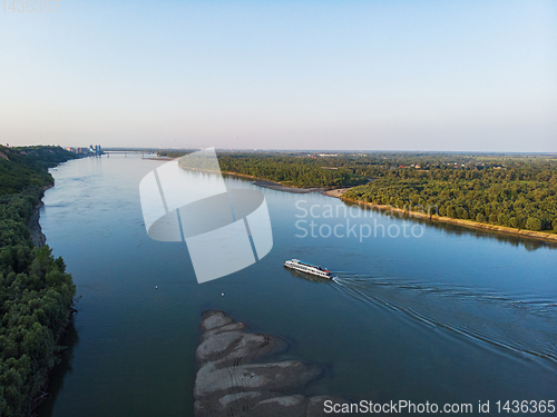 Image of Aerial view of big siberian Ob river