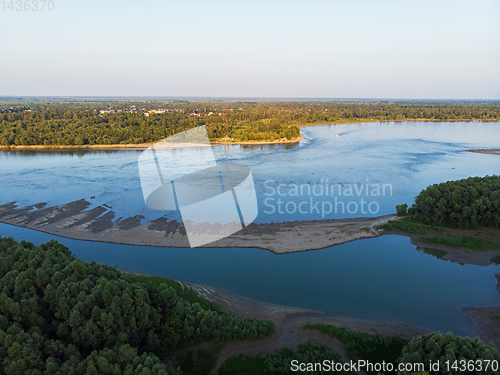 Image of Aerial view of big siberian Ob river