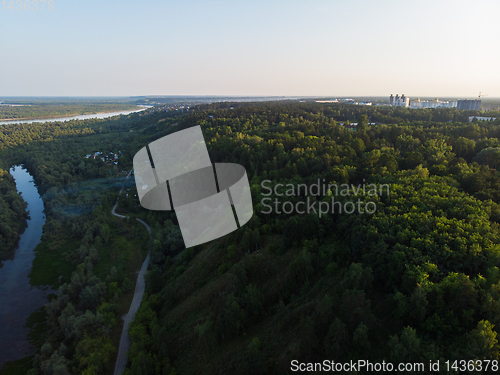 Image of Aerial view of big siberian Ob river