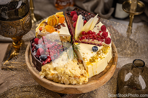 Image of Different slices of various cakes