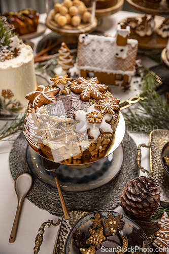 Image of Christmas gingerbread cake