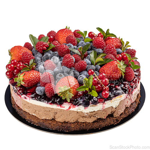 Image of Layered cake with fresh berries