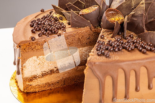 Image of Layered chocolate mousse cake