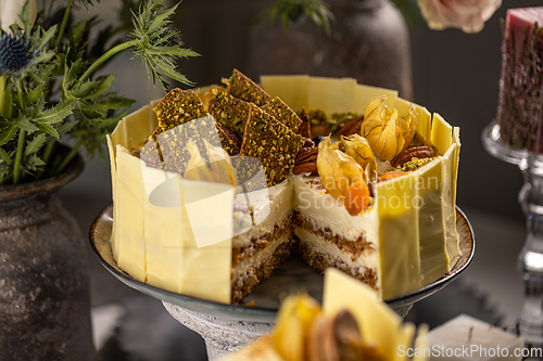Image of Layered nut cake with mascarpone cream