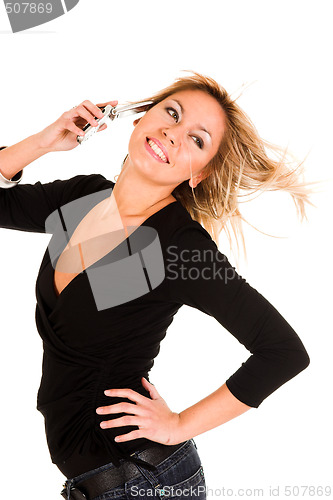 Image of woman calling by mobile phone