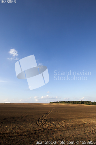 Image of landscape on the field, ruts