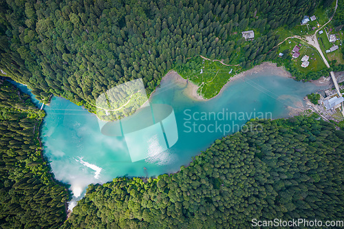 Image of Hydroelectric dam and reservoir lake