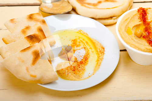 Image of Hummus with pita bread