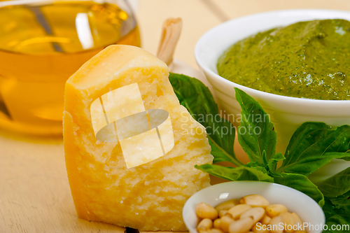 Image of Italian basil pesto sauce ingredients